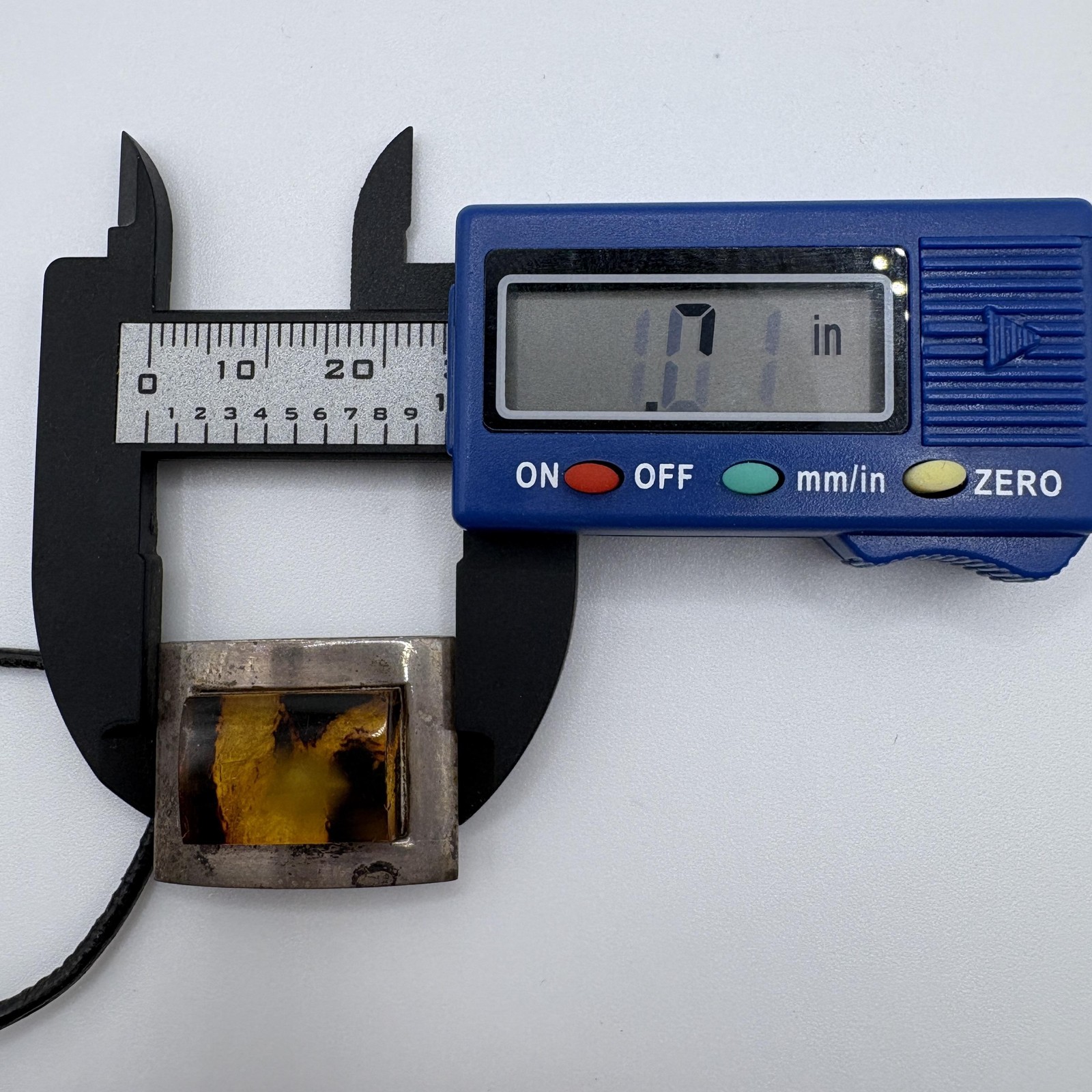 Sterling Silver 925 Amber Style Rectangular Penda… - image 8