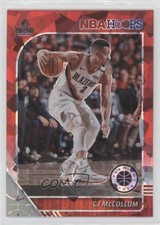 2019 Panini NBA Hoops Premium Stock Red Cracked Ice Prizm CJ McCollum #158 7iu