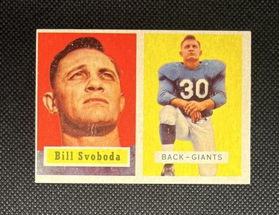 1957 Topps Bill Svoboda #153   New York Giants   Vintage NFL Football