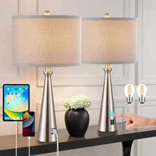 EOEYYOYB Lamp for Bedroom Set of 2 Lamps for Night Stand Modern Bedside Lamps Li