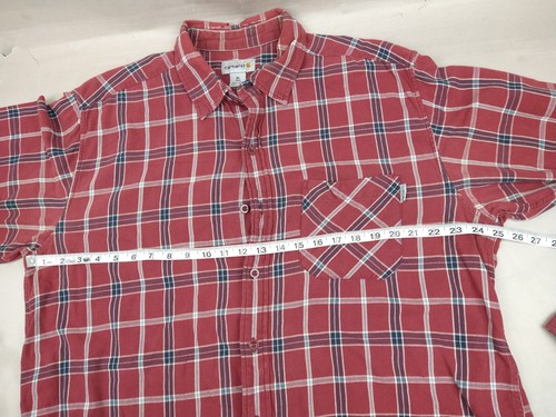 Carhartt Button Up Shirt Mens XL Tall Plaid Original Fit Soft Weekend Comfy - Picture 2 of 9