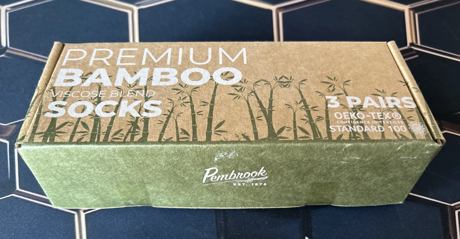 Pembrook Premium Bamboo Viscose Blend Socks Size L 3 Pairs Unisex With Box