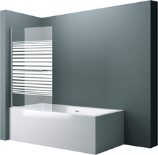 Parete per Vasca Sopravasca Da Bagno Doccia 95 X 140 Cm Pannello Girevole 180° i