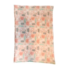 Baby Starters Pink Baby Blanket Safari Animals Elephant Giraffe Lion Hippo Owl 
