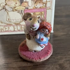 Wee Forest Folk M-036 Me & Raggedy Ann Mouse Retired old  RARE WOOD BASE