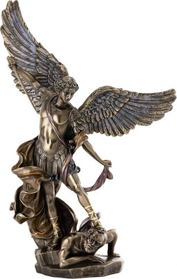 St Michael Archangel Statue 14.5'' Bronze Finish Religious Angel Figurine Gift  