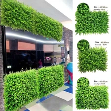 Elegant Artificial Green Grass Square Plastic Lawn Plant for Home Walls