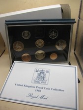 COIN SET ROYAL MINT 1986 United Kingdom Collection In Sleeve Blue With COA #304