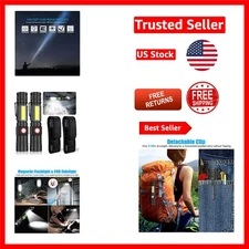 Compact Waterproof Tactical Flashlight - Super Bright with COB Sidelights