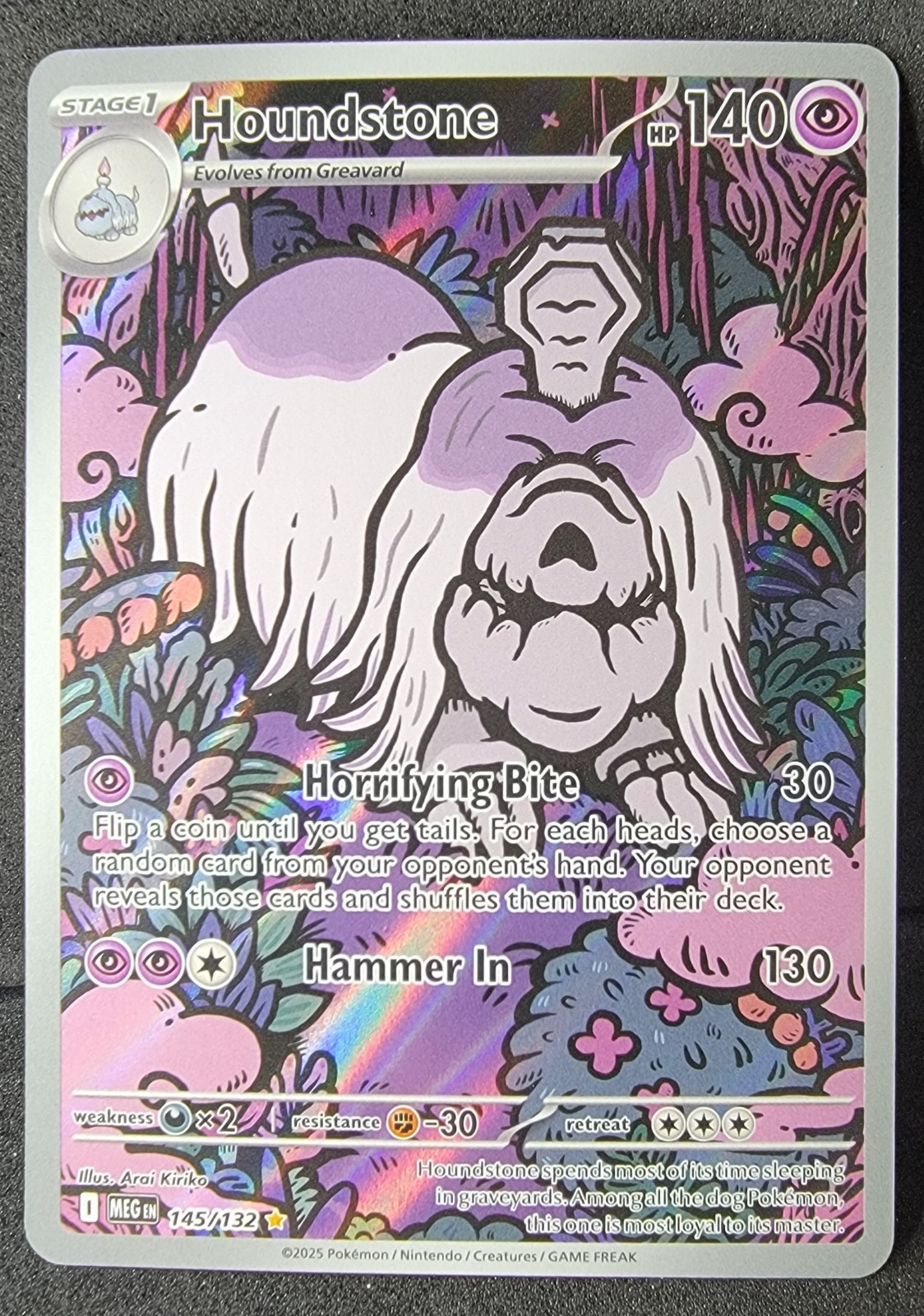 Houndstone 145/132 Illustration Rare ME01: Mega Evolution NM/M Pokemon TCG