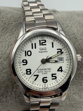 Ladies Citizen Q&Q Silver Tone Quartz Date Watch New Battery
