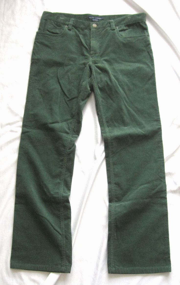Y2K Vintage Ralph Lauren RL Corduroy Pants Women Cotton Wide Leg Sz 14 (WP375) thumbnail 2