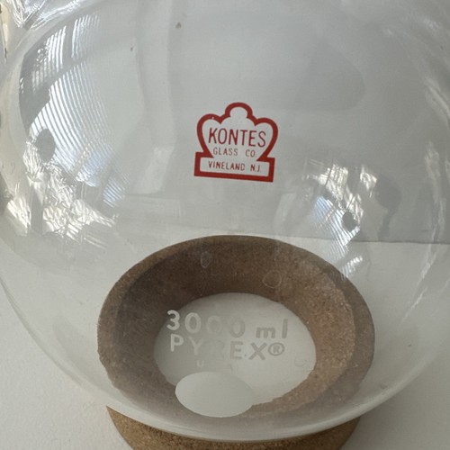 Kontes PYREX 3000 ML FONDO REDONDO 3 CUELLOS FRASCO DE EBULLICIÓN 24/40 tapones de pie - Imagen 2 de 7