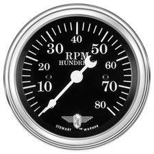 Stewart Warner Wings Tachometer 0-8000 3 38 Dia In-dash Black Face 82660 Stewart Warner Wings Tachometer 0-8000 3 38 Dia In-dash Black Face 82660