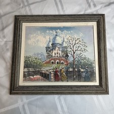 Vintage Paris Sacré-Cœur Montmartre Painting Signed Burnett Impasto Art