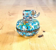 1992 Ardleigh Elliot Elephant Cloisonne Music Box Vintage Works