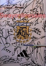 Signed Argentina football  2022 FIFA World Cup Squad Logo Pic Messi Print