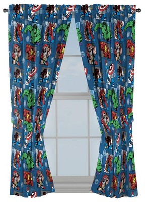 Marvel Avengers Fighting Team 63'' Inch Drapes - Beautiful Room Décor & Easy S...