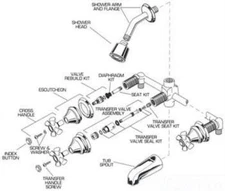 American Standard 066526-0990A Index Button Set For Cross Handles, Polished