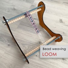 Brown Big Wooden Loom for LONG seed bead weaving Hatbands gerdan bracelets DIY