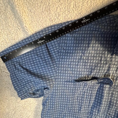 Faded Glory Mens 2XL Blue Button Up Shirt Short Sleeve - 第 8/8 張圖片