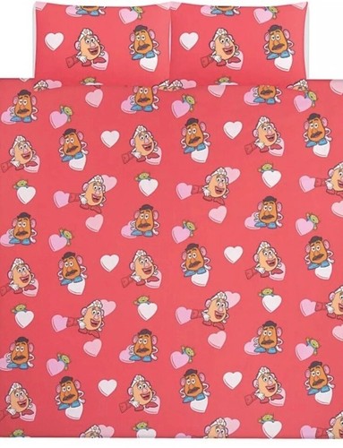 Disney Duvet Mr & Mrs Potato Reversible Double Bedding Set Toy Story Pink Hearts - Picture 7 of 8
