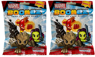 2 x Marvel Boomez Hero 3D Card Game  Wave 2   + Card + Dice  Cicaboom