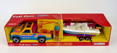 Vintage Toy Remco Tuff Ones Steel Pick-Up w Bass Boat & Accessories Original Box
