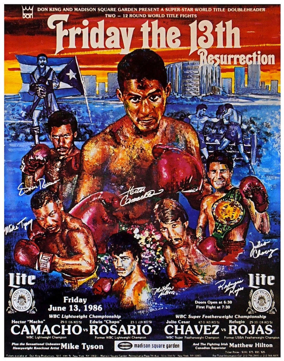 ボクシング ポスター〜タイソン/ロペス/ゴンサレス他 Boxing Poster Original Tyson, Hector Camacho v Edwin Rosario Boxing Fight Poster