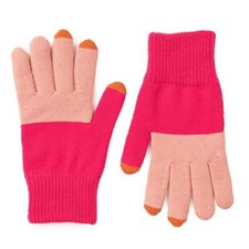 Verloop Color block Touchscreen Gloves Mittens Fuchsia  Coral Color OS