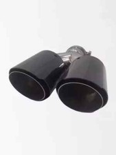 CODINO OVALE CARBONIO MARMITTA DOPPIO SCARICO SPORTIVO AUTO TERMINALE ACCIAIO