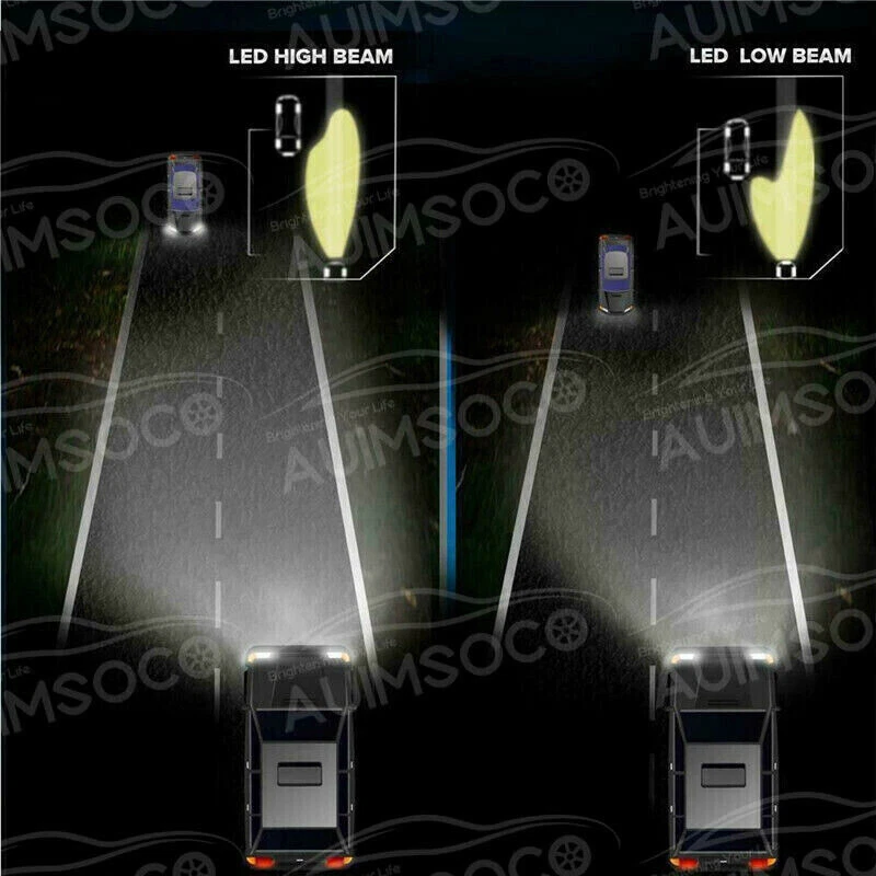 For Chevy Silverado 1500 2500HD 2007-2020 White LED Headlight HIGH/LOW Bulbs Kit - Image 3 of 4