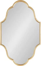 Kate and Laurel Rowla Glam Scalloped Wall Mirror, 23" x 37", 23x37, Gold 
