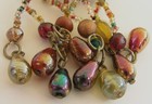 Vintage Estate Multi Strand Seed Bead Tassel Necklace 34" With 5 1/2" Drop Glass — photo 3