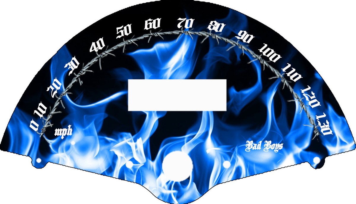 Custom Red Flames Speedometer Face – Fits Honda VTX 1300 & 1300R (MPH Or KM/H Selectable)