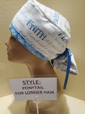 Love/Peace Easter Women's Ponytail Surgical Scrub Hat/Cap Handmade