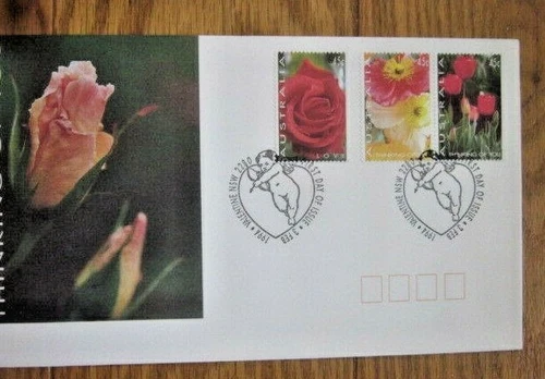 AUSTRALIA VALENTINE'S DAY 1994 ROSES LOVE THINKING OF YOU 3 STAMP SET  FDC