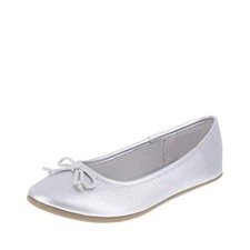 New Girls Zoe and Zac Fae Flats Silver Size 3 String Tie Ballet Flats NWOB
