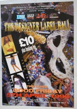 The Designer Label Ball  1996 Large rave promo flyer London