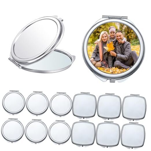 Pcs Sublimation Blanks Small Compact Mirror Bulk Folding Pocket Makeup 12