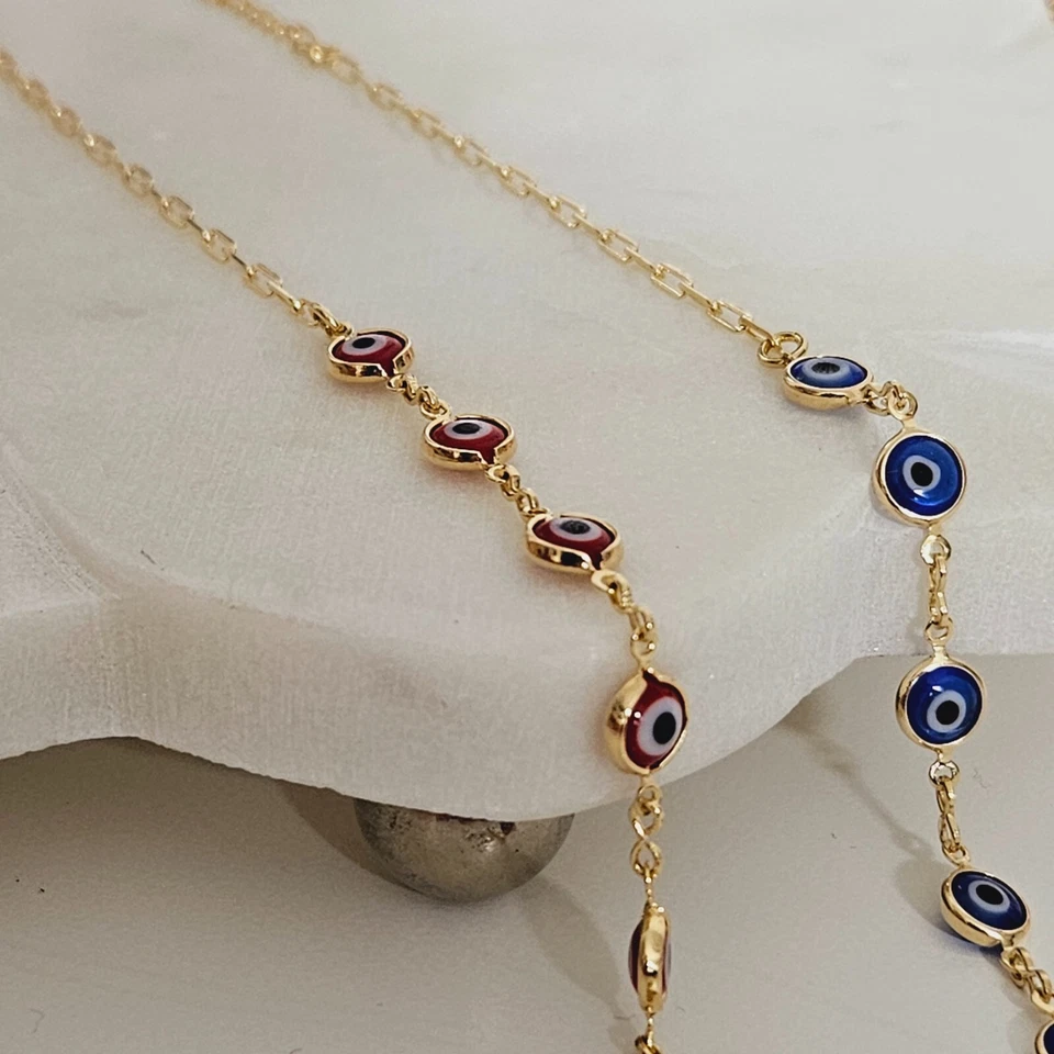 Evil Eye Bracelet, Protection Bracelet, Ajustable Evil Eye Bracelet, Paperclip - Image 3 of 4