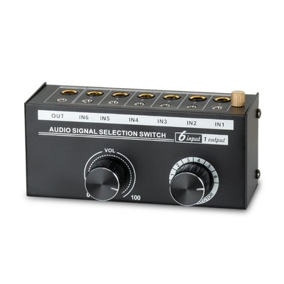 6 In Audios Switcher Selector Sound Source Management 6.35mm/3.5mm