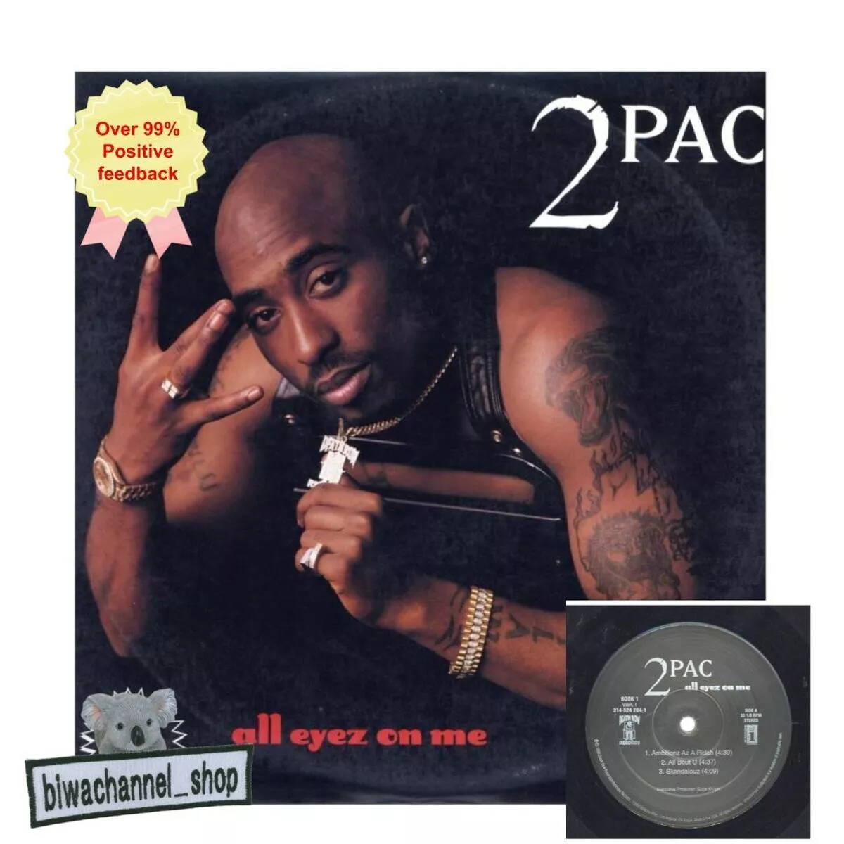 Medalje finansiere Bolt 2pac TUPAC All Eyez On Me 4LP 1996 Original Vinyl Very Rare 314-524 204-1  West 731452420411 | eBay