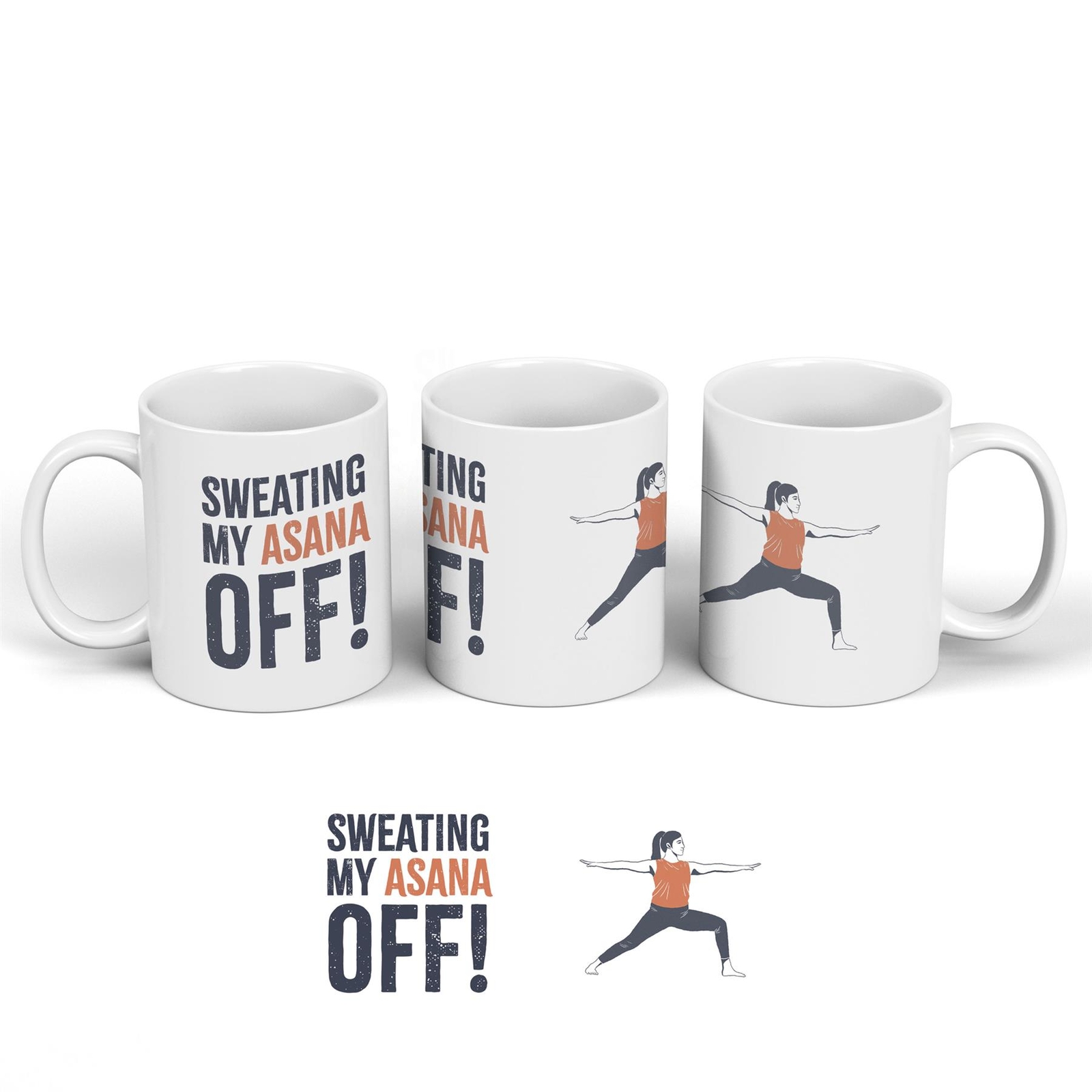 Yoga Asana Humorous Hobby Typography Ceramic Classic Mug