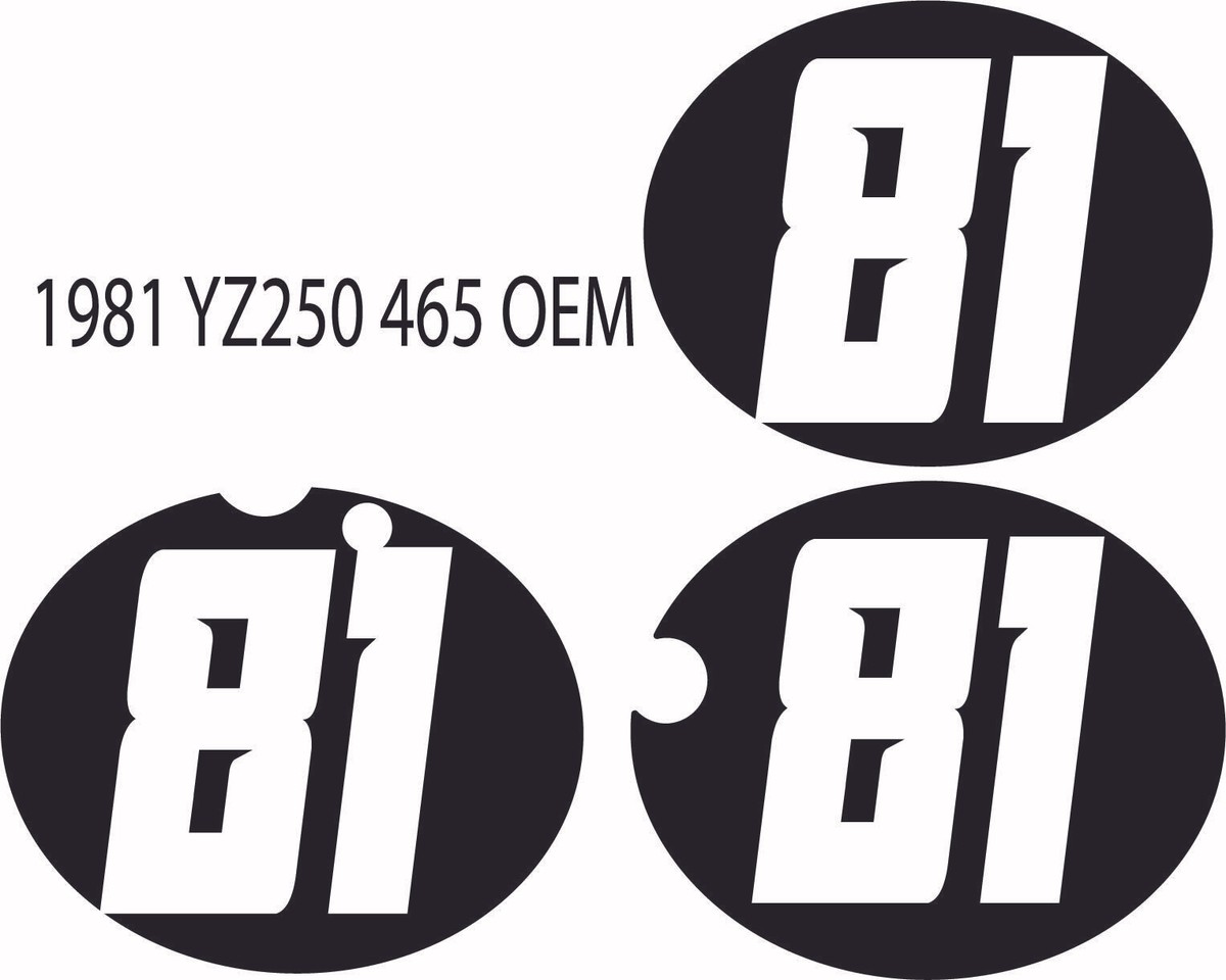 81 1981 Yamaha YZ250 250 YZ465 OEM Pre Printed Number Plate