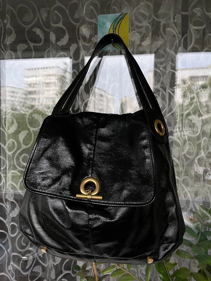 Bolso de Hombro Capri Yves Saint Laurent YSL Negro Charol De Colección Para Mujer Foto 3 de 4