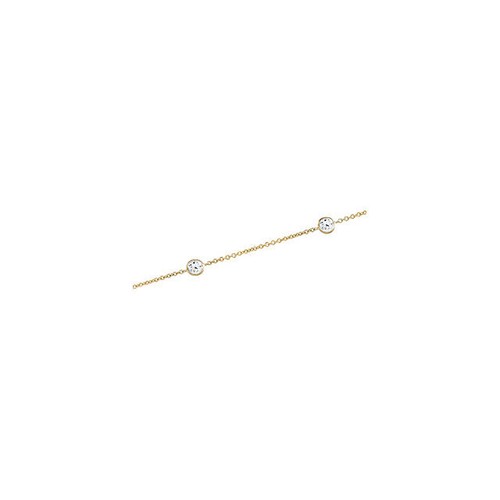14kt Solid Gold or .925 Silver CZ Bezel Station Chain 18"Necklace or 7"Bracelet - Picture 9 of 10