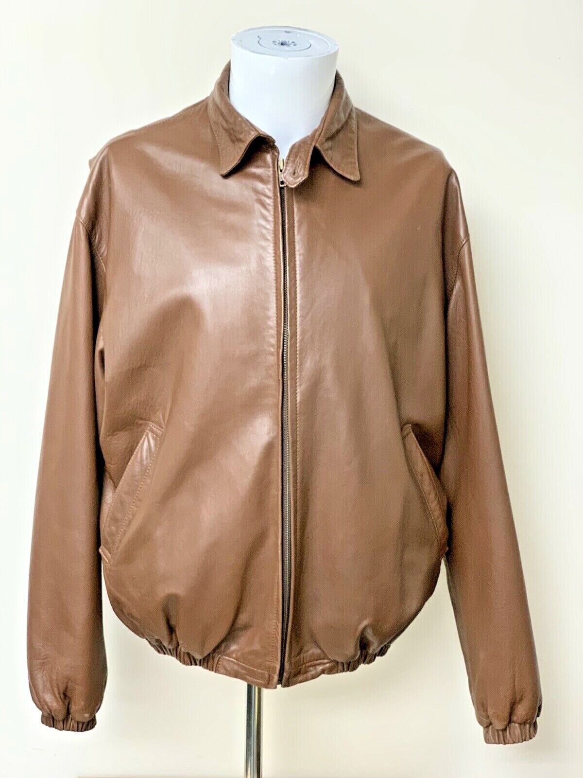 Vintage Polo by Ralph Lauren Brown Leather Jacket Men's Medium Made In  Portugal