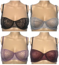 VICTORIA'S SECRET DREAM ANGELS WICKED UNLINED BALCONET BRA POLKA DOT NWT