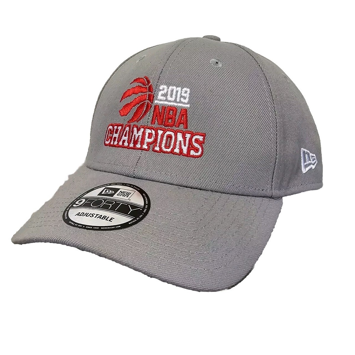 New Era Toronto Raptors Hat 9forty Adjustable Cap Gray 2019 NBA